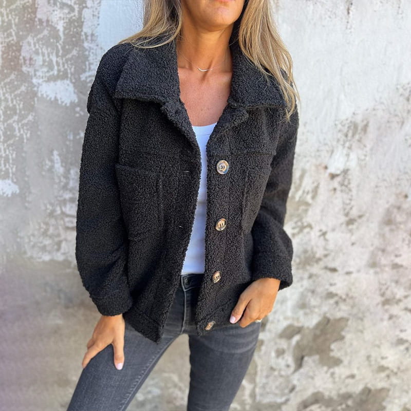 Wynira | Veste blazer en fausse fourrure duveteuse pour femme - Douce fourrure synthétique, vêtement d'extérieur chaud et confortable
