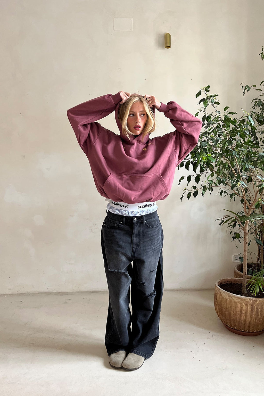 Arwenna | Sweat à capuche imprimé lettres pour femme – Sweat décontracté à la coupe ample, pull luxueux et confortable