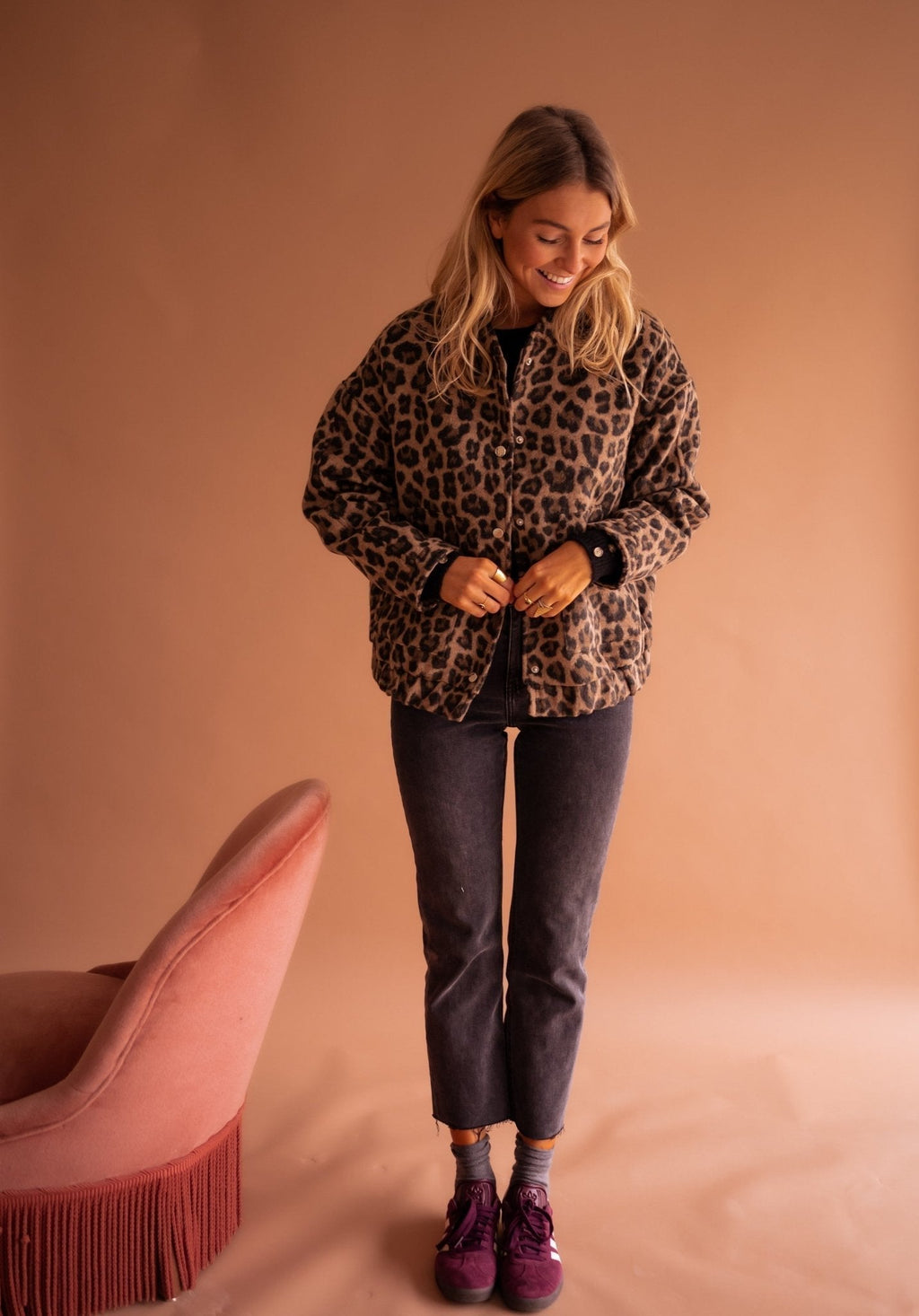 Enestra | Weiche Leopardenmusterjacke für Damen – Leichte, gemusterte Jacke, lässig und trendig