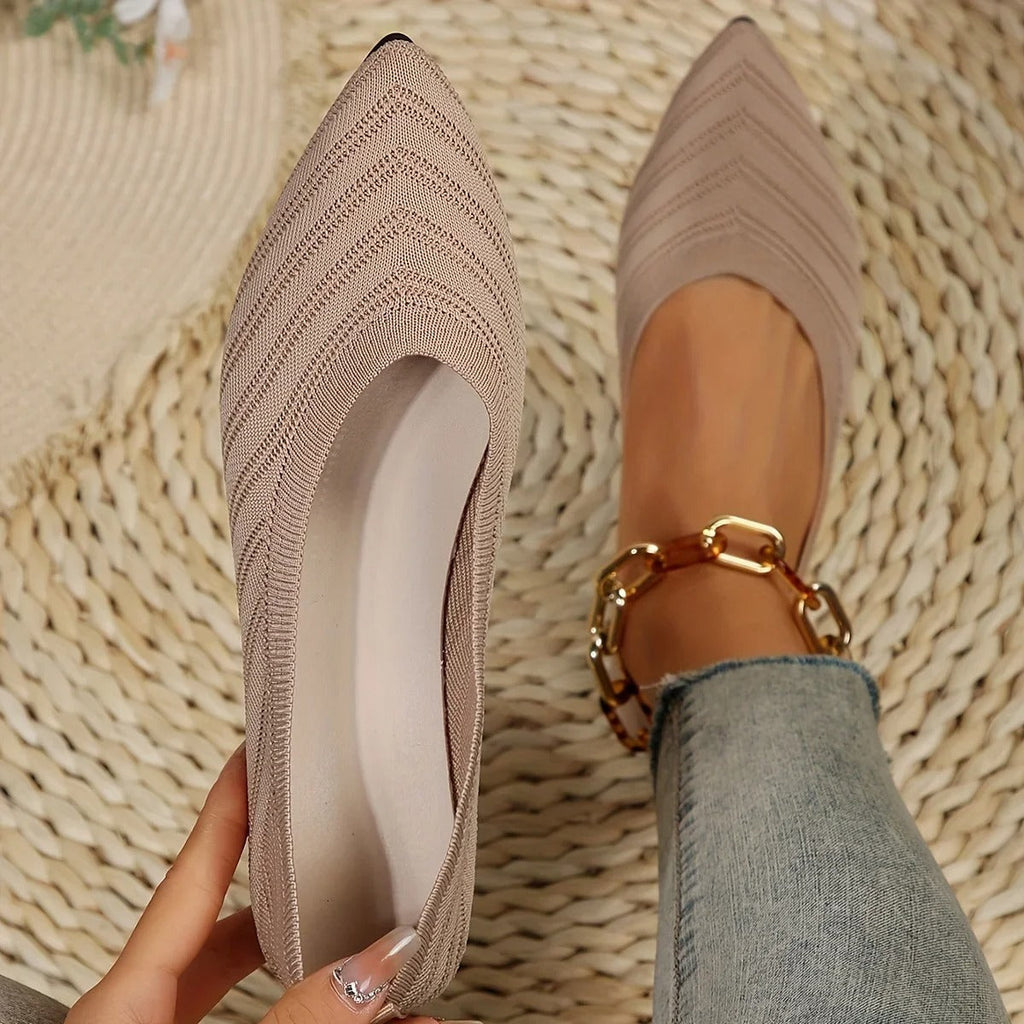 Vibelle | Ballerines pointues en maille pour femmes - Légères et respirantes