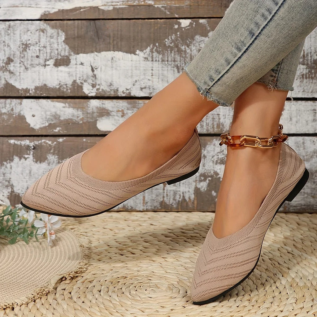 Vibelle | Ballerines pointues en maille pour femmes - Légères et respirantes
