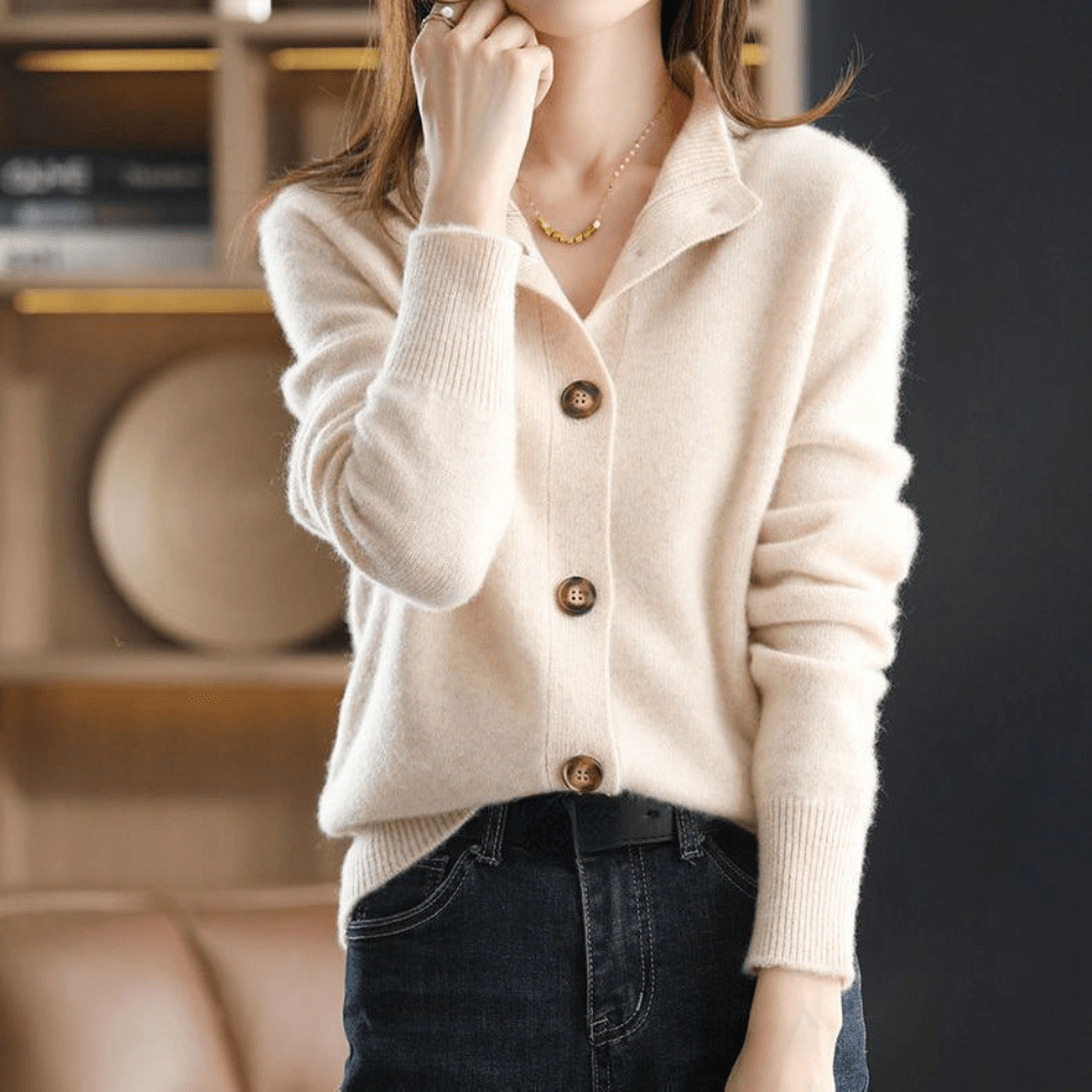 Halythra | Gilet chaud pour femme – Pull en maille confortable, haut décontracté et élégant à superposer pour l'automne et l'hiver