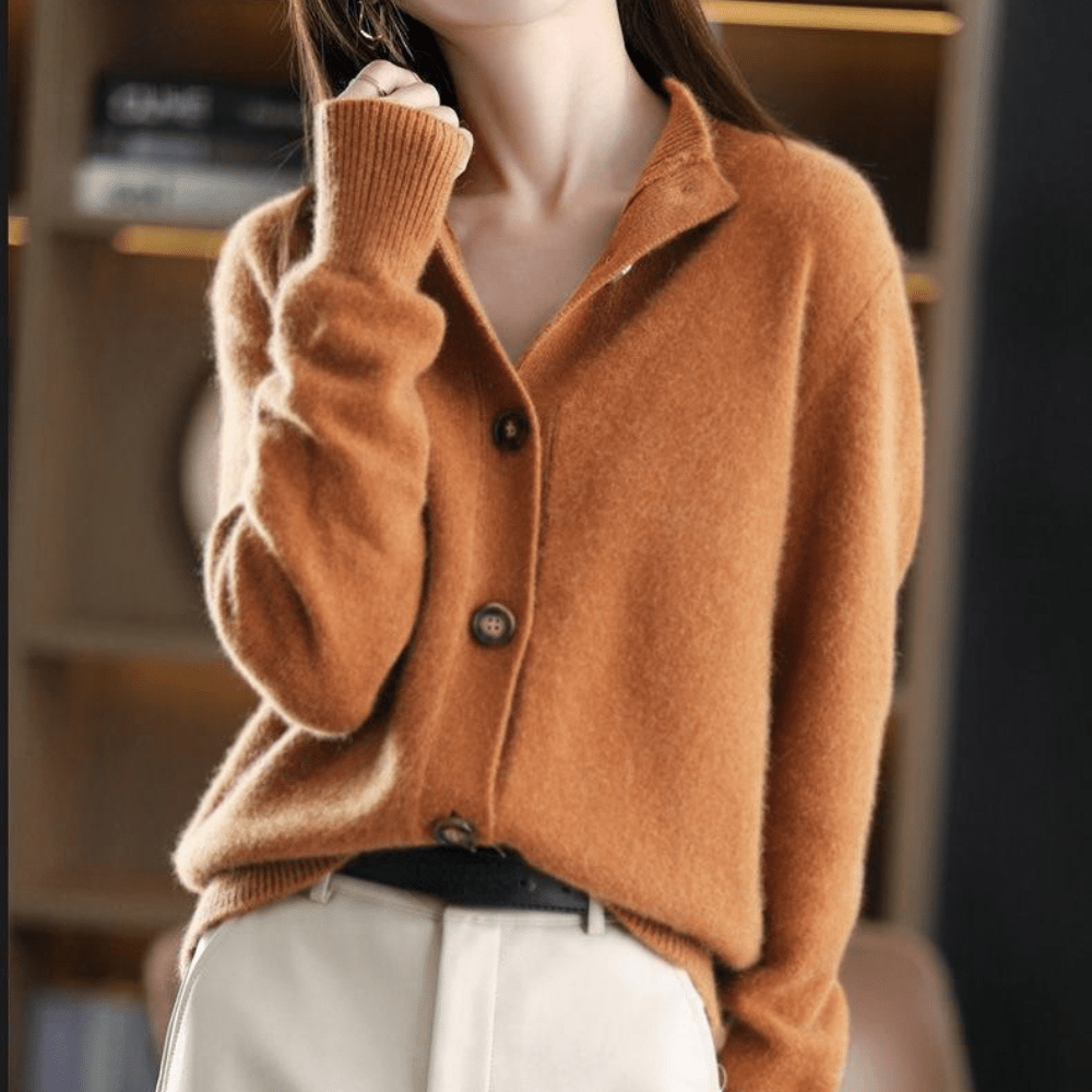 Halythra | Warme Damenstrickjacke – Bequemer Strickpullover, stylisches, lässiges Oberteil zum Drunterziehen für Herbst und Winter