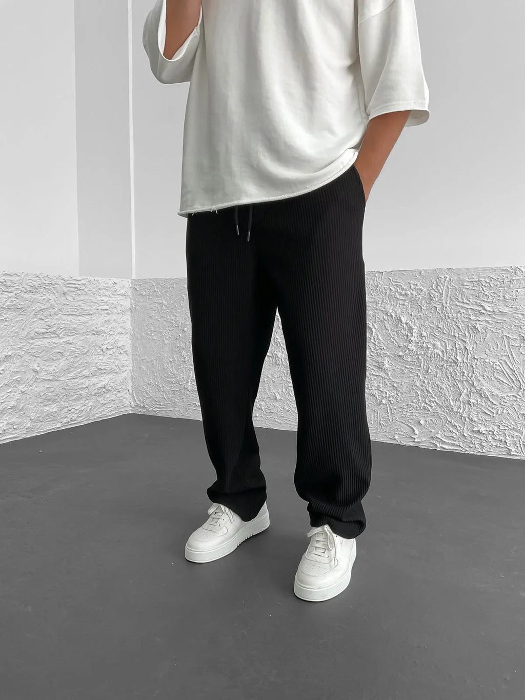 Uthman | Casual corduroy broek voor heren – Loszittende broek, relaxte casual streetwear
