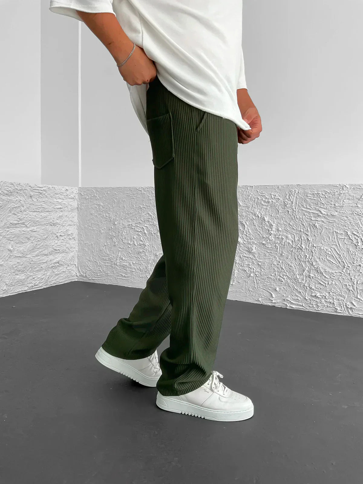 Uthman | Casual corduroy broek voor heren – Loszittende broek, relaxte casual streetwear
