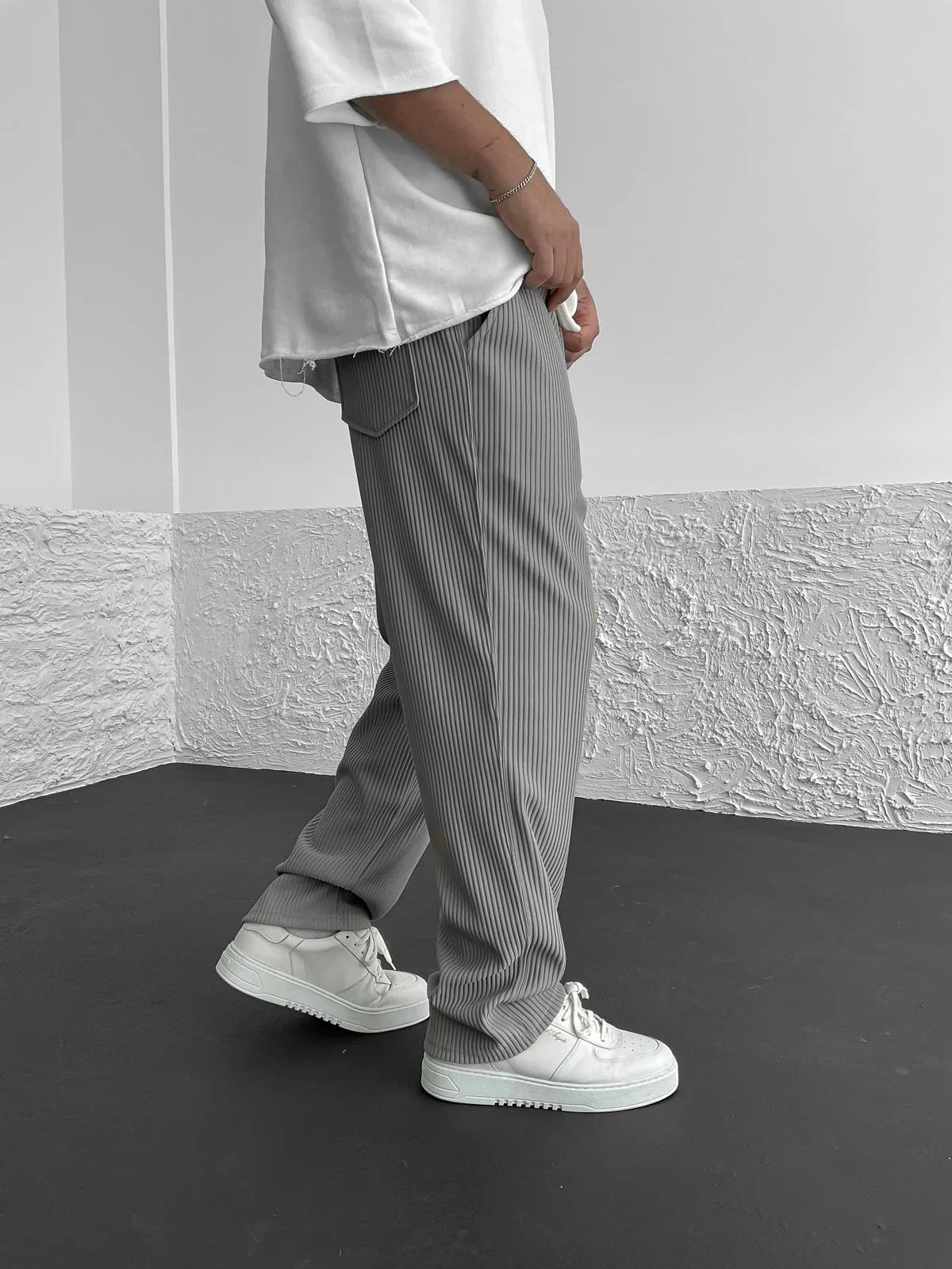 Uthman | Casual corduroy broek voor heren – Loszittende broek, relaxte casual streetwear