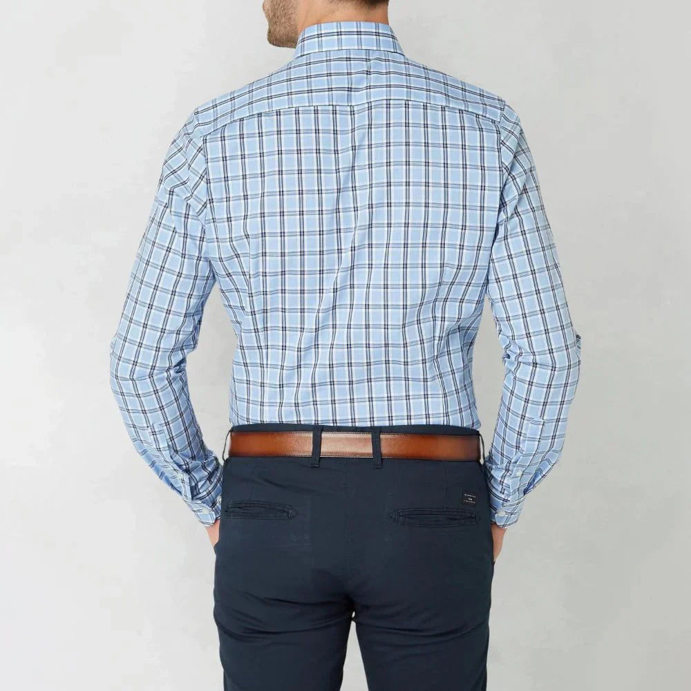 Calzor | Heren Geruit Overhemd met Lange Mouwen en Knoopsluiting – Slim Fit Casual Plaid Overhemd