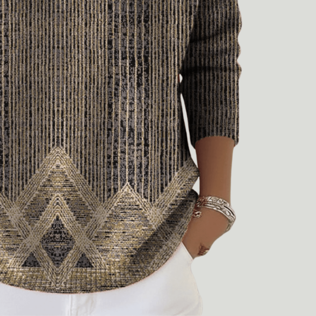 Anelise | cRetro gestreept shirt met lange mouwen voor dames – Zacht, vintage-geïnspireerd casual shirt