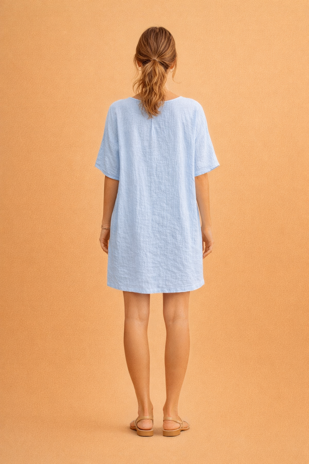 Tarianne | Women’s Lightweight Midi Beach Cover-Up Dress – Short Sleeve, Breathable