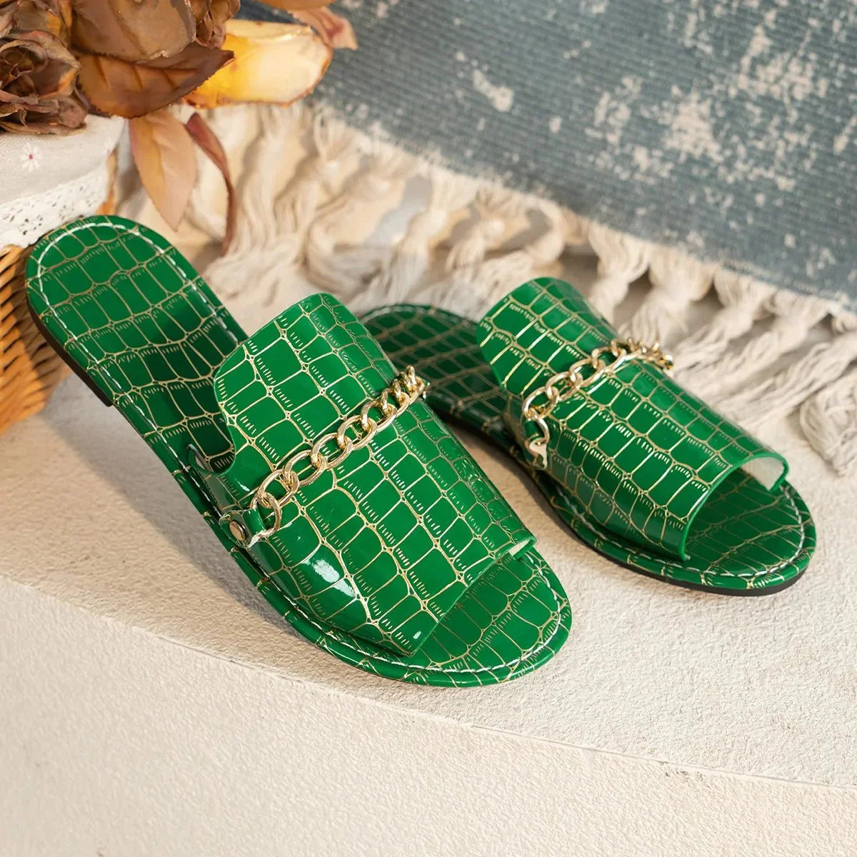 Selvra | Elegante dames sleehak-slippers – luxe strand- en zomersandalen