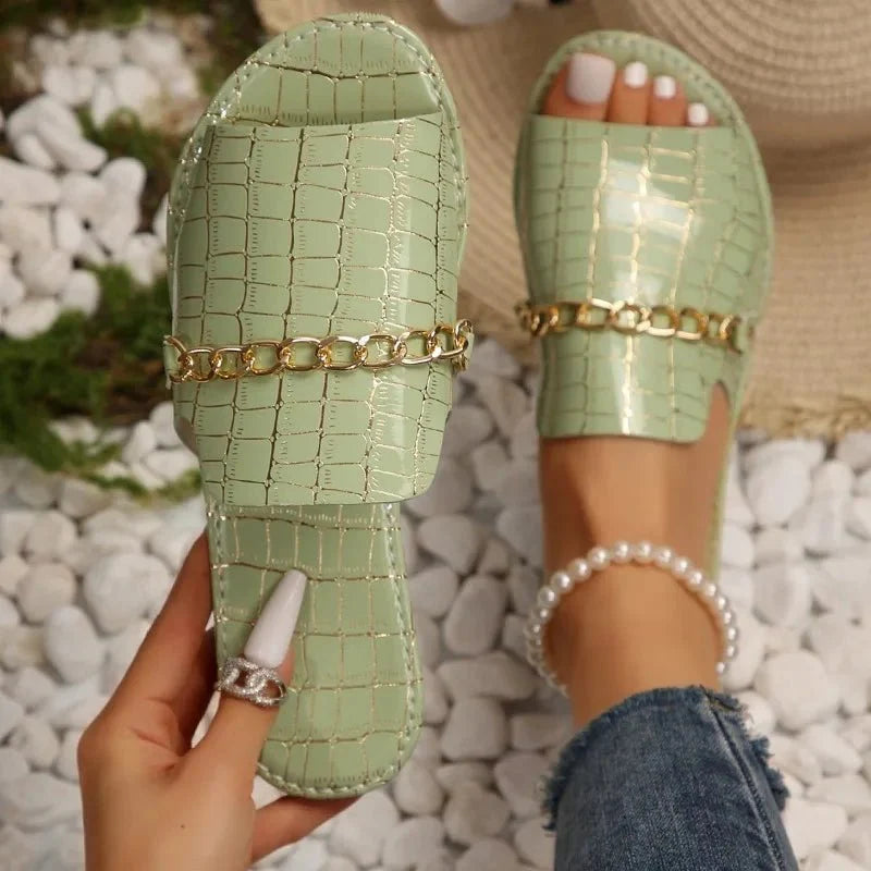 Selvra | Elegante dames sleehak-slippers – luxe strand- en zomersandalen