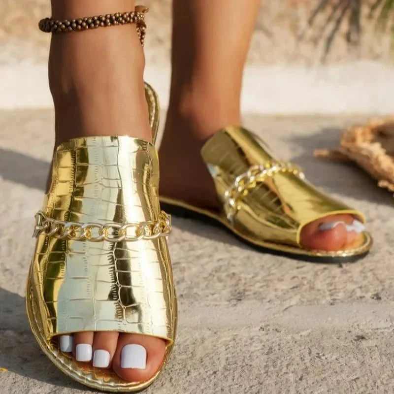 Selvra | Elegante dames sleehak-slippers – luxe strand- en zomersandalen