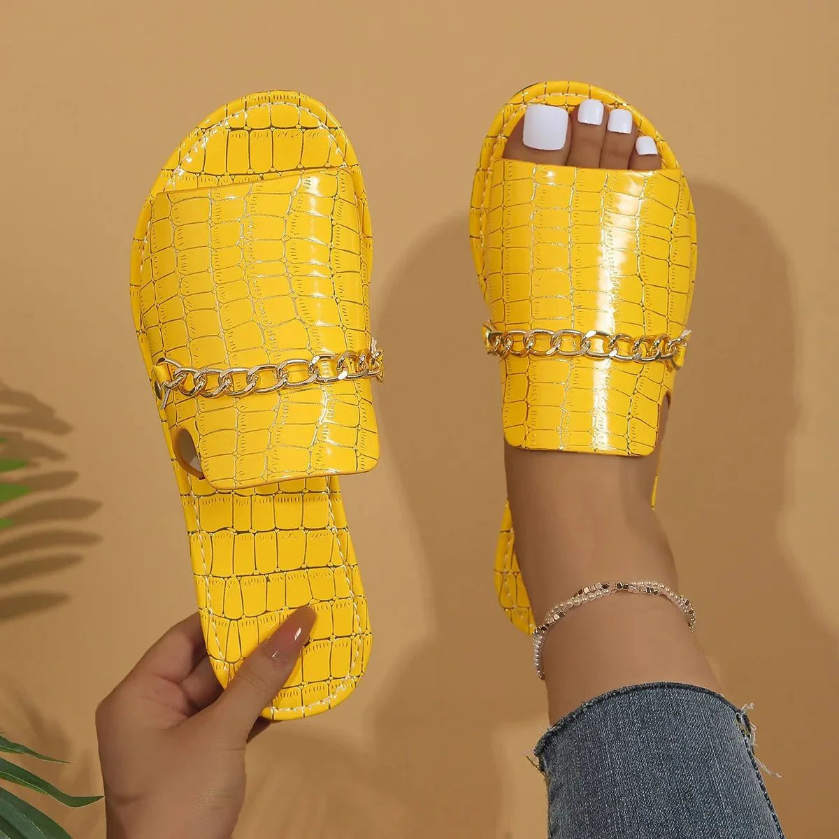Selvra | Elegante dames sleehak-slippers – luxe strand- en zomersandalen