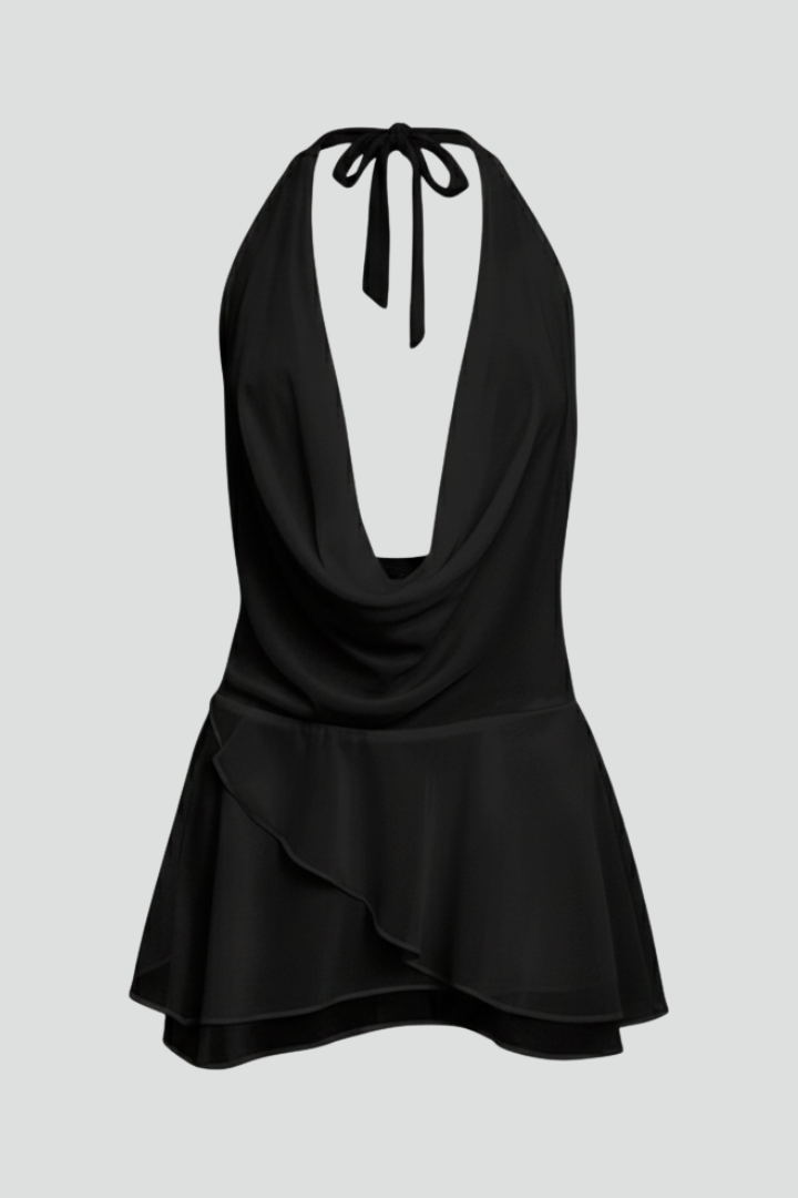 Sorelyn | Dames Backless Mini Jurk – Ronde Hals, Mouwloos Bodycon Korte Jurk