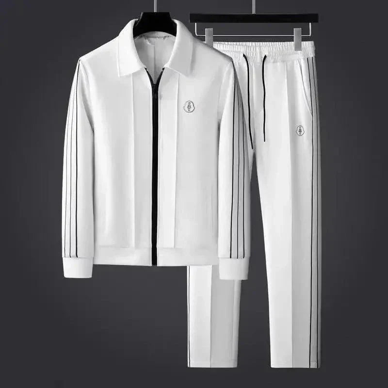 Aevran | Elegante trainingsset voor heren - Slim Fit Athletic jack & broek met rits, casual sportkleding