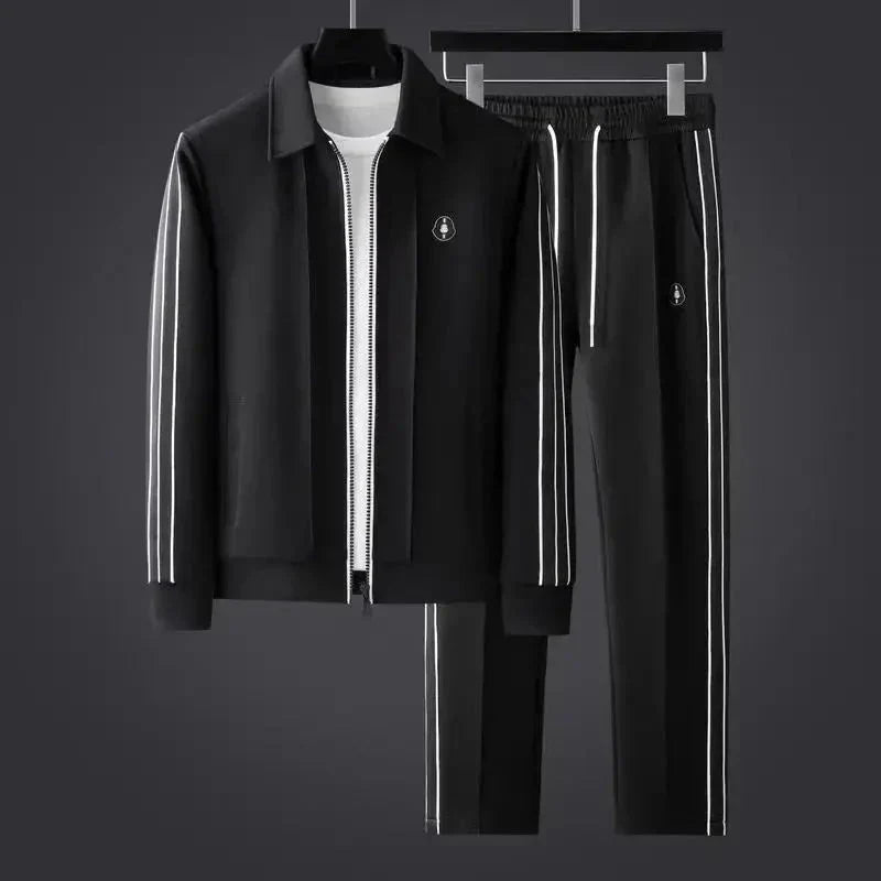 Aevran | Elegante trainingsset voor heren - Slim Fit Athletic jack & broek met rits, casual sportkleding