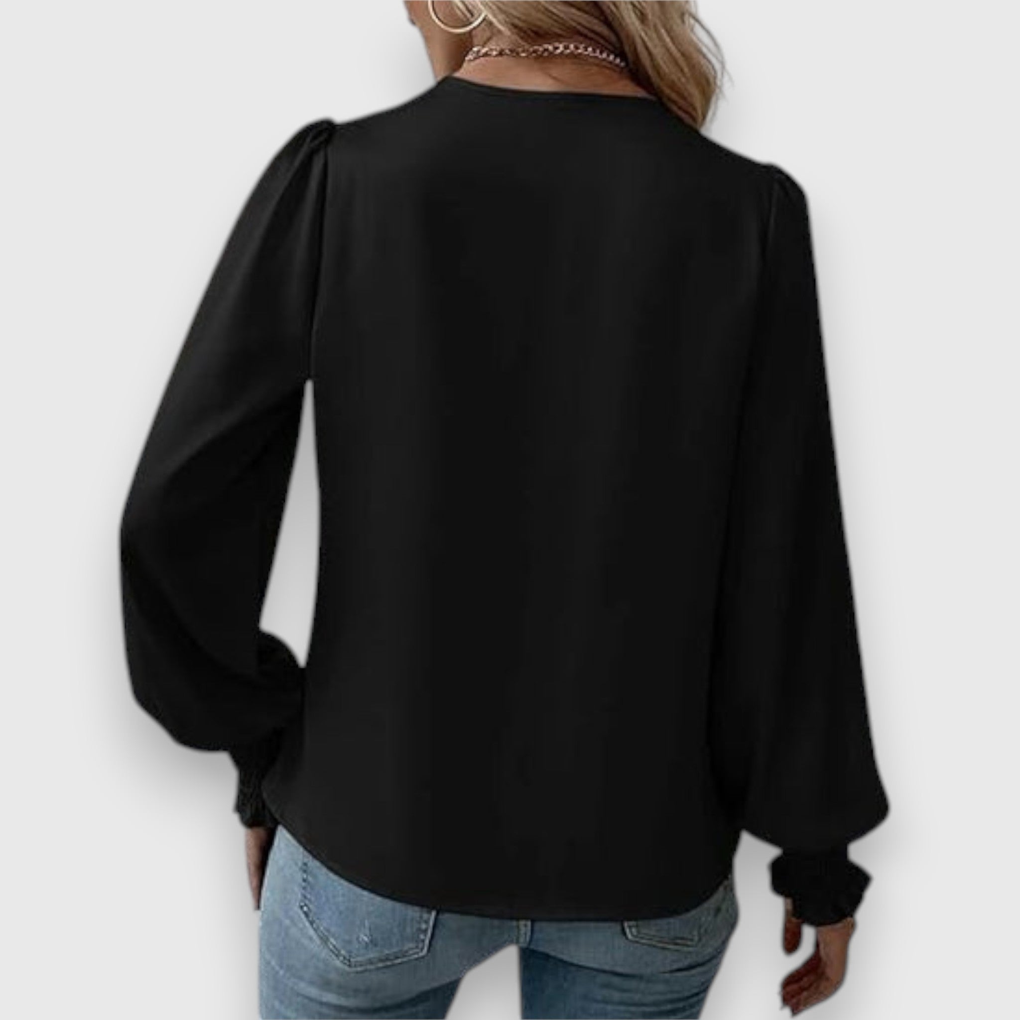 Lysoria | Slim fit wikkelblouse voor dames – Elegante, casual blouse met lange mouwen