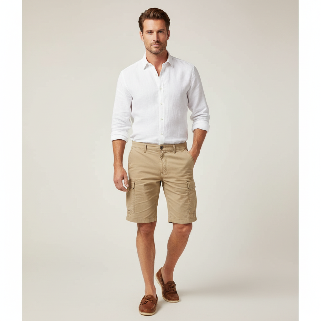 Haldenor | Utility-cargoshorts voor heren – Lichtgewicht zomerse casual shorts met meerdere zakken