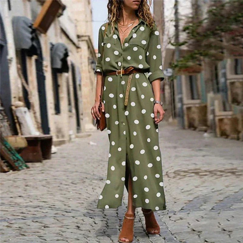 Mirelix | Damesjurk met stippen – Elegante, casual midi-jurk
