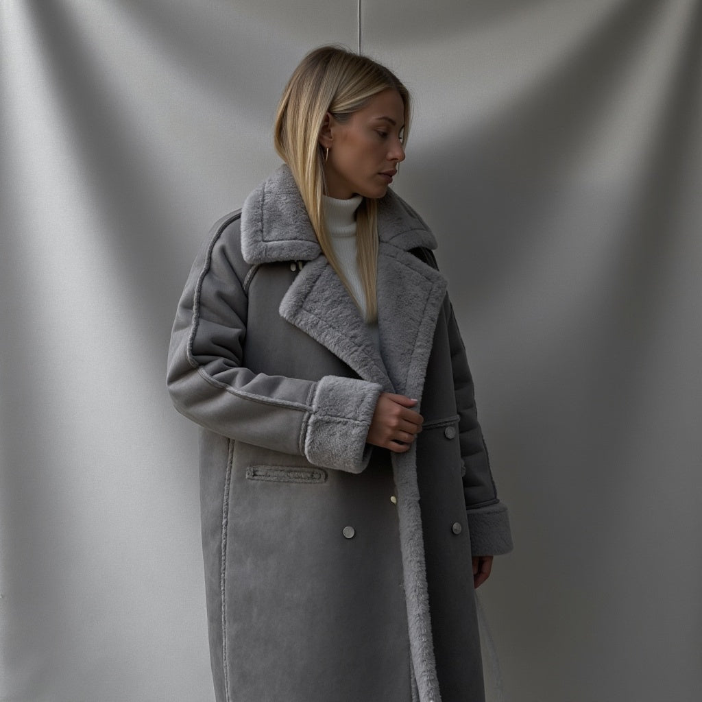 Isilith | Damen-Winterjacke aus Wildleder mit Fleecefutter – Warme, stylische Jacke für kaltes Wetter