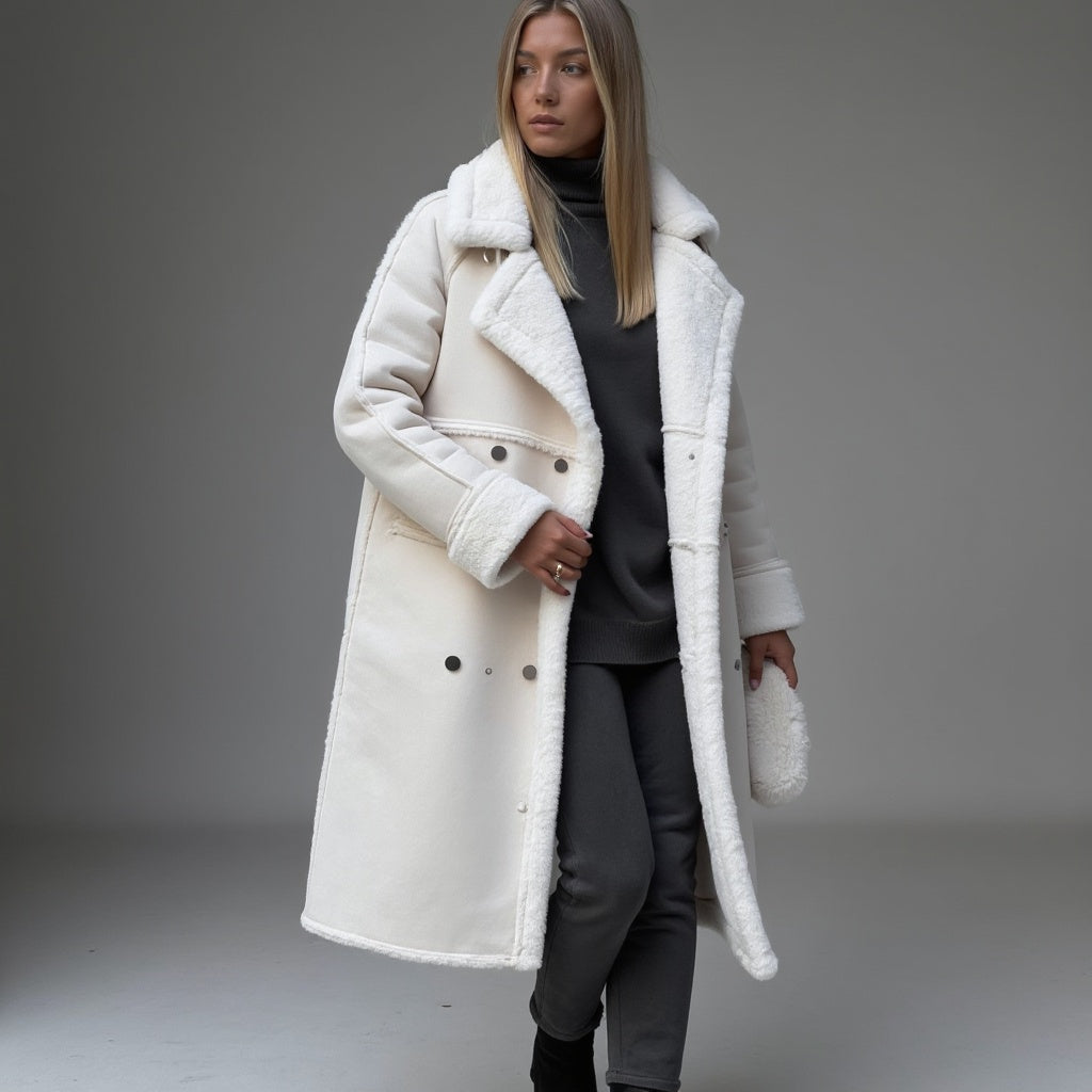 Isilith | Damen-Winterjacke aus Wildleder mit Fleecefutter – Warme, stylische Jacke für kaltes Wetter