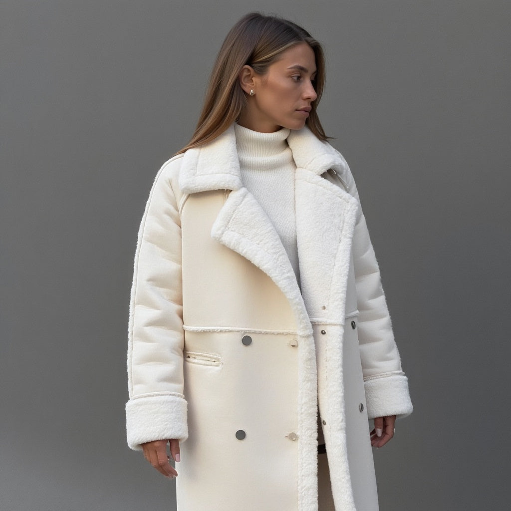 Isilith | Veste d'hiver en daim pour femme avec doublure polaire – Veste chaude et élégante pour les temps froids