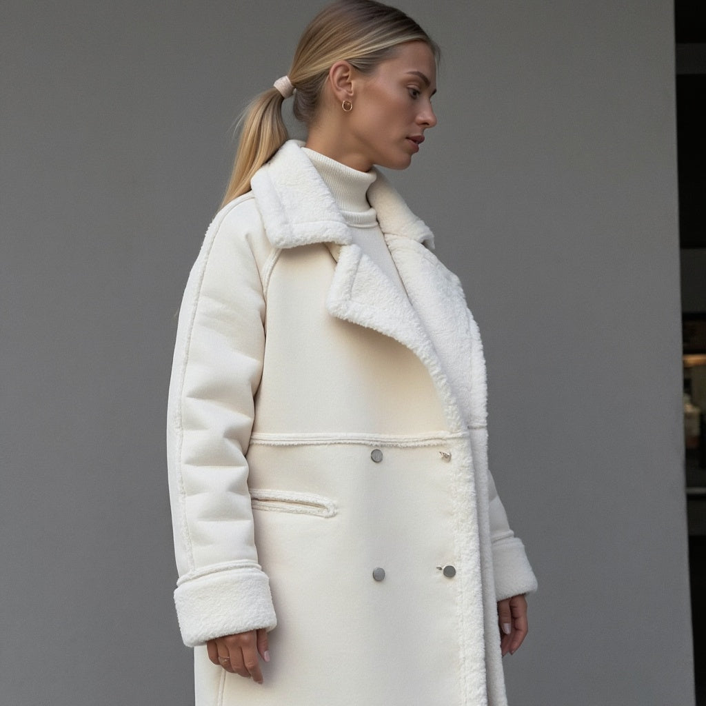 Isilith | Damen-Winterjacke aus Wildleder mit Fleecefutter – Warme, stylische Jacke für kaltes Wetter