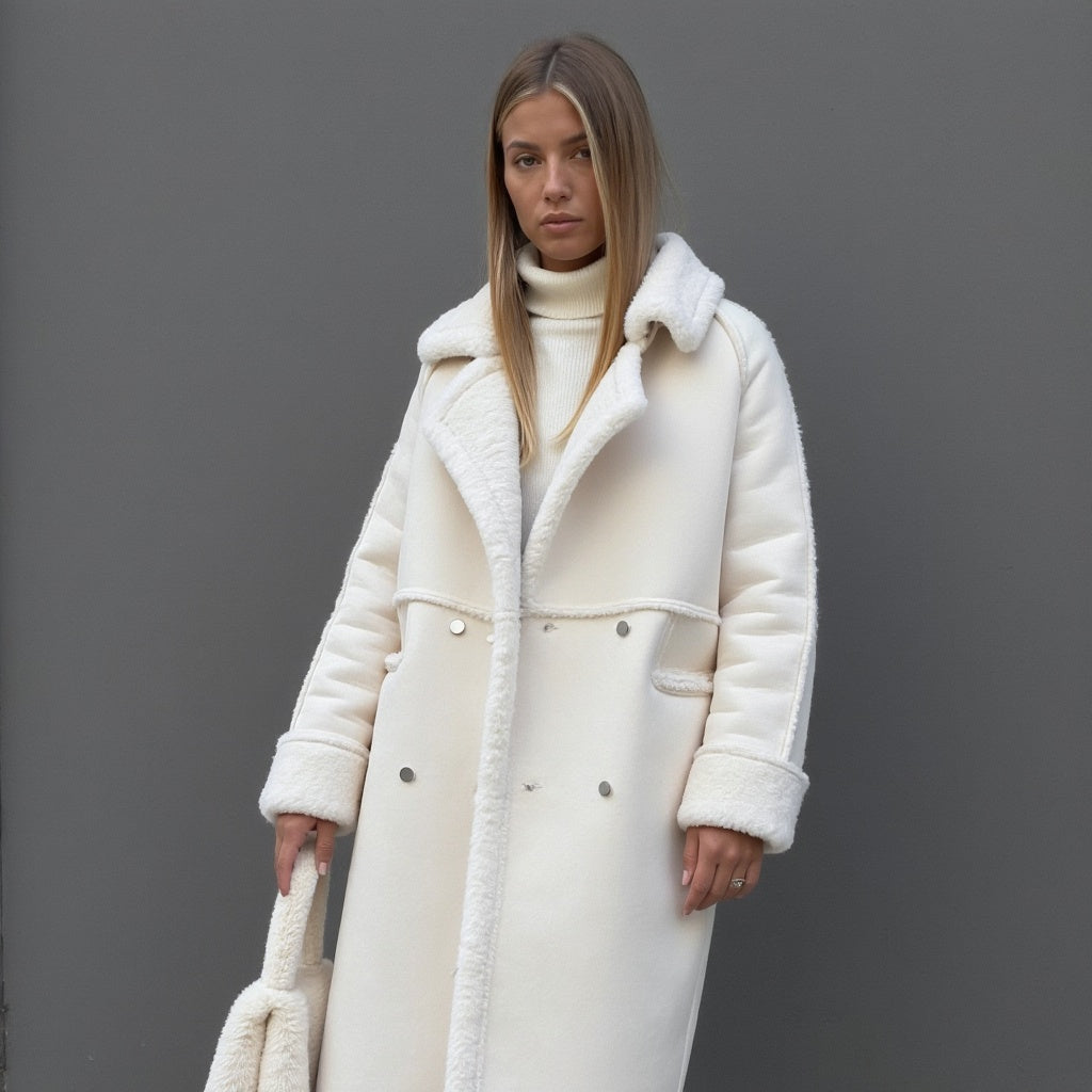 Isilith | Damen-Winterjacke aus Wildleder mit Fleecefutter – Warme, stylische Jacke für kaltes Wetter