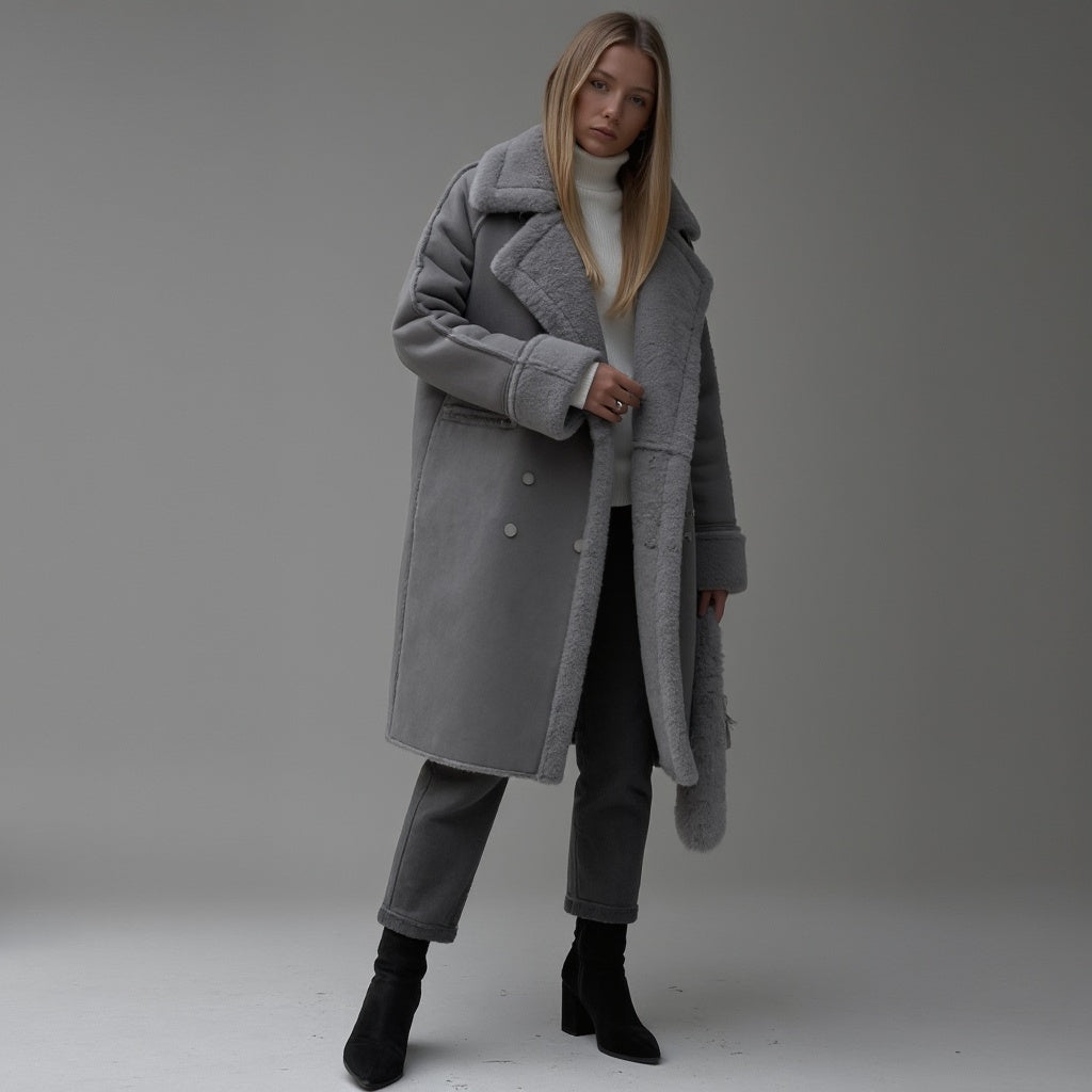 Isilith | Damen-Winterjacke aus Wildleder mit Fleecefutter – Warme, stylische Jacke für kaltes Wetter
