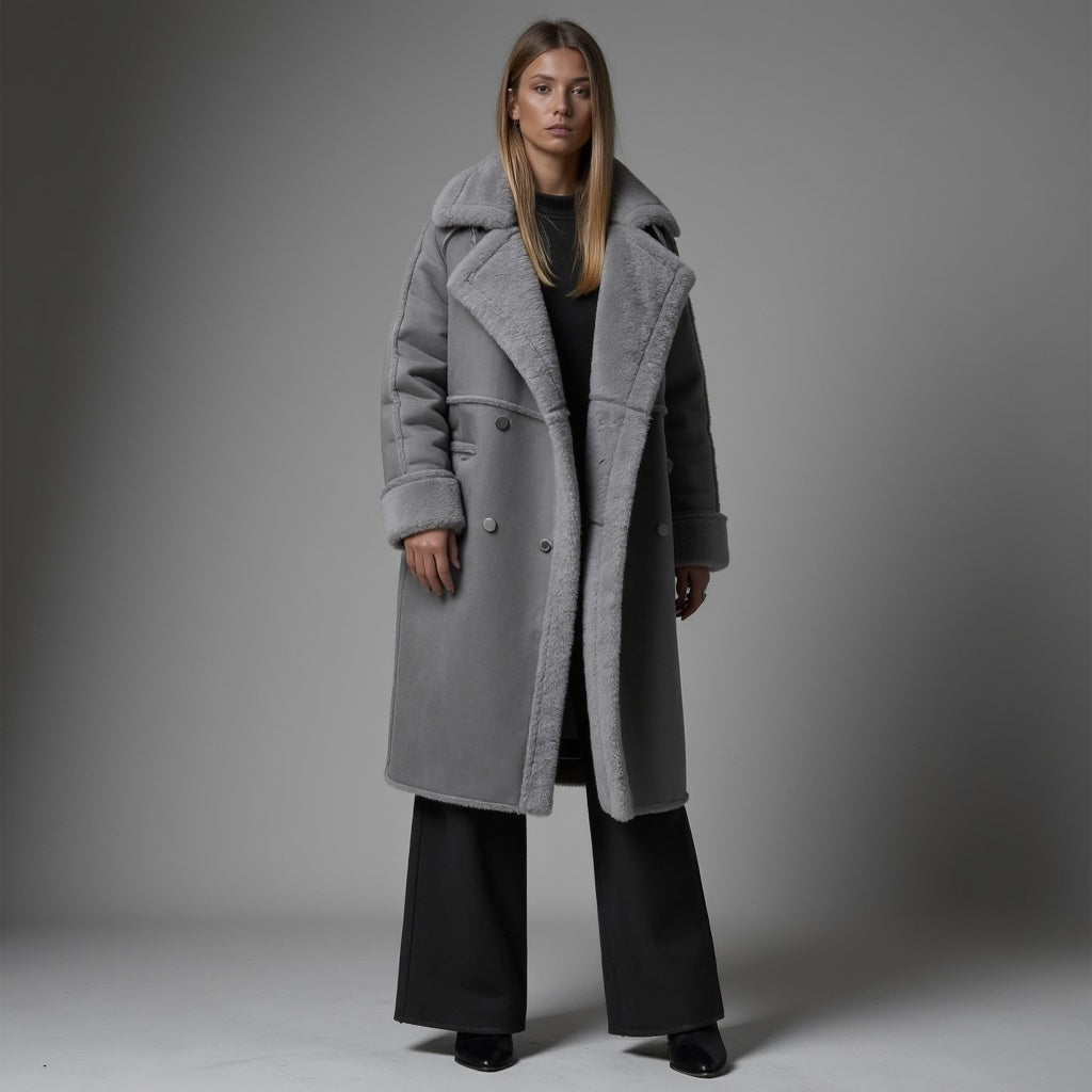 Isilith | Damen-Winterjacke aus Wildleder mit Fleecefutter – Warme, stylische Jacke für kaltes Wetter