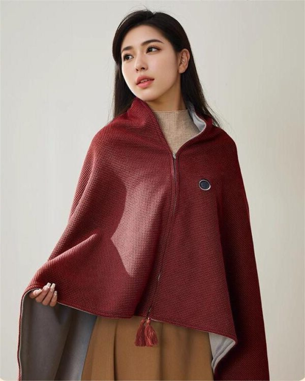 ThermaShawl | Tragbarer, beheizbarer Schal für Damen und Herren, wiederaufladbar per USB, einstellbare Temperatur, wärmt im Winter