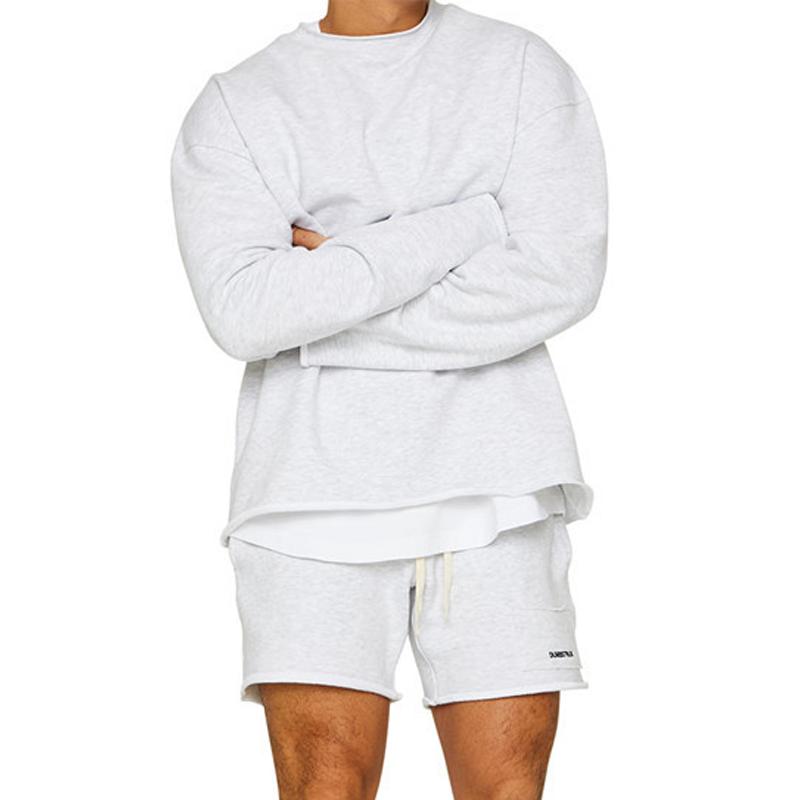 Wyrric | Casual effen sweatshirt en korte broek voor heren – Losse pasvorm, omgeslagen manchetten