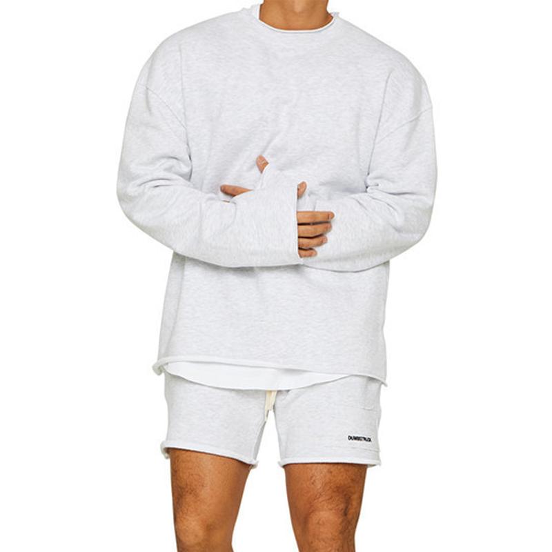 Wyrric | Casual effen sweatshirt en korte broek voor heren – Losse pasvorm, omgeslagen manchetten