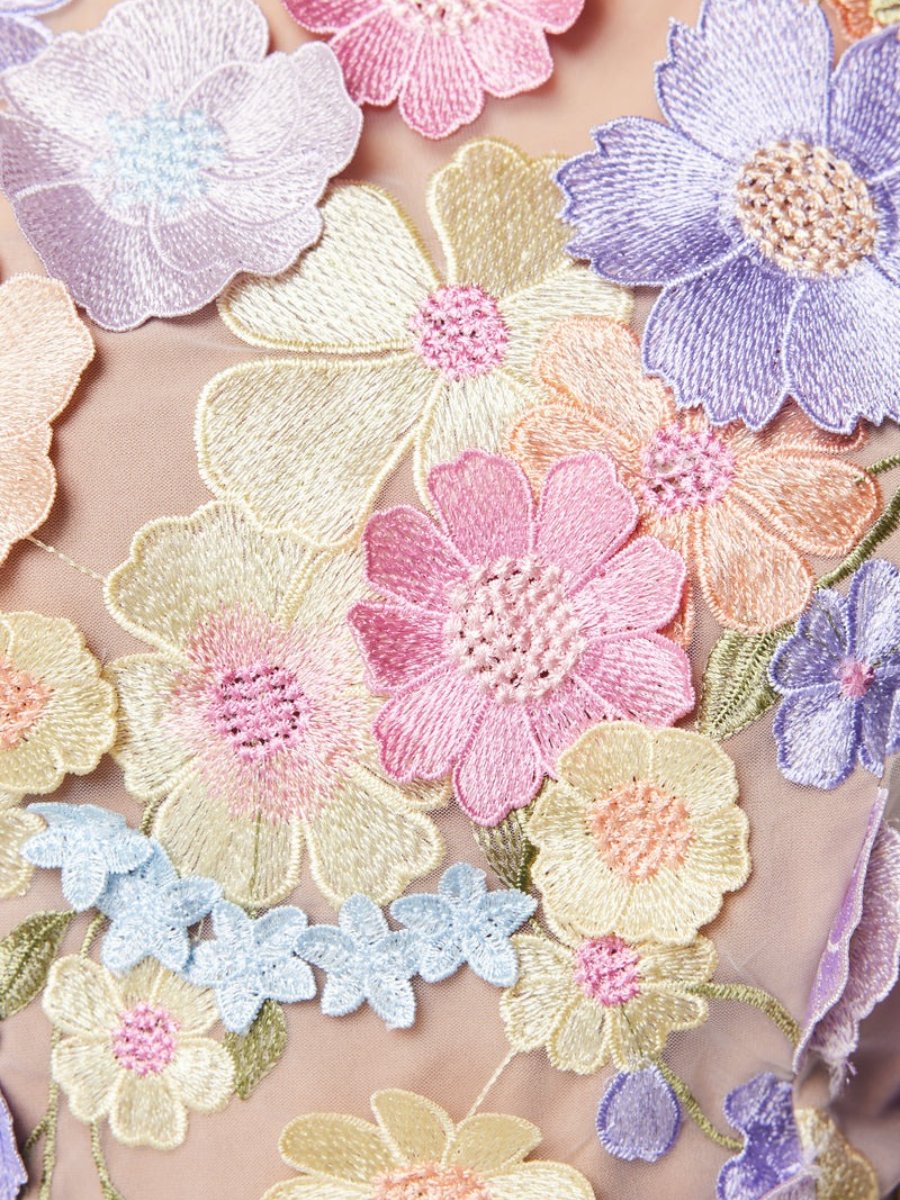 Andressa | Bloemige lange jurk voor dames - Elegante jurk met korte mouwen