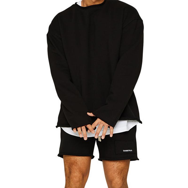 Wyrric | Casual effen sweatshirt en korte broek voor heren – Losse pasvorm, omgeslagen manchetten