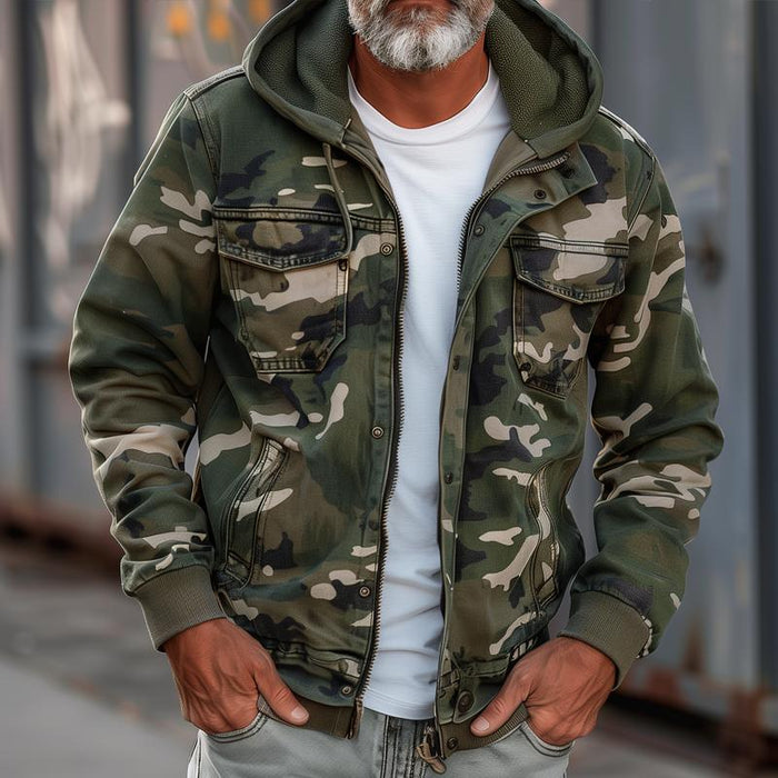 Fendrel | Herren-Kapuzenjacke im Camouflage-Look – leicht, wasserdicht, winddicht für Outdoor-Aktivitäten
