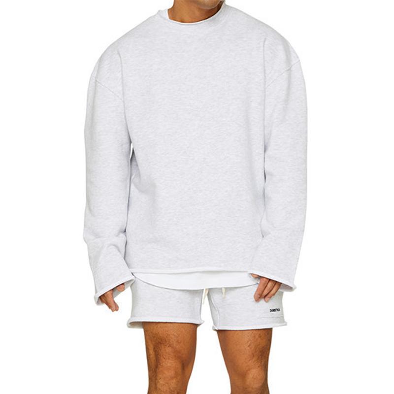 Wyrric | Casual effen sweatshirt en korte broek voor heren – Losse pasvorm, omgeslagen manchetten