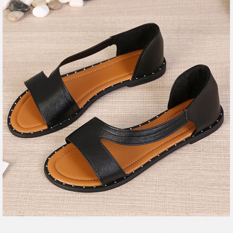 Zyssia | Stijlvolle platte zomersandalen, comfortabele casual sandalen met open teen