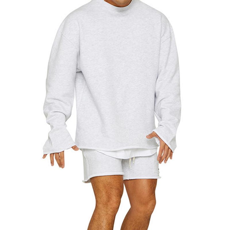 Wyrric | Casual effen sweatshirt en korte broek voor heren – Losse pasvorm, omgeslagen manchetten