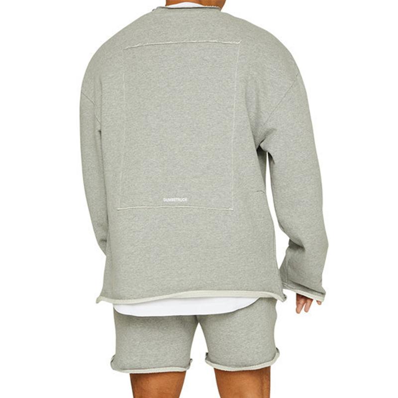 Wyrric | Casual effen sweatshirt en korte broek voor heren – Losse pasvorm, omgeslagen manchetten