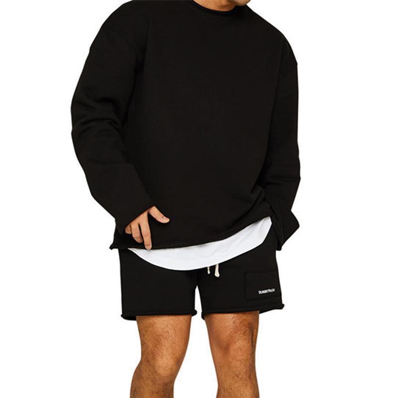 Wyrric | Casual effen sweatshirt en korte broek voor heren – Losse pasvorm, omgeslagen manchetten