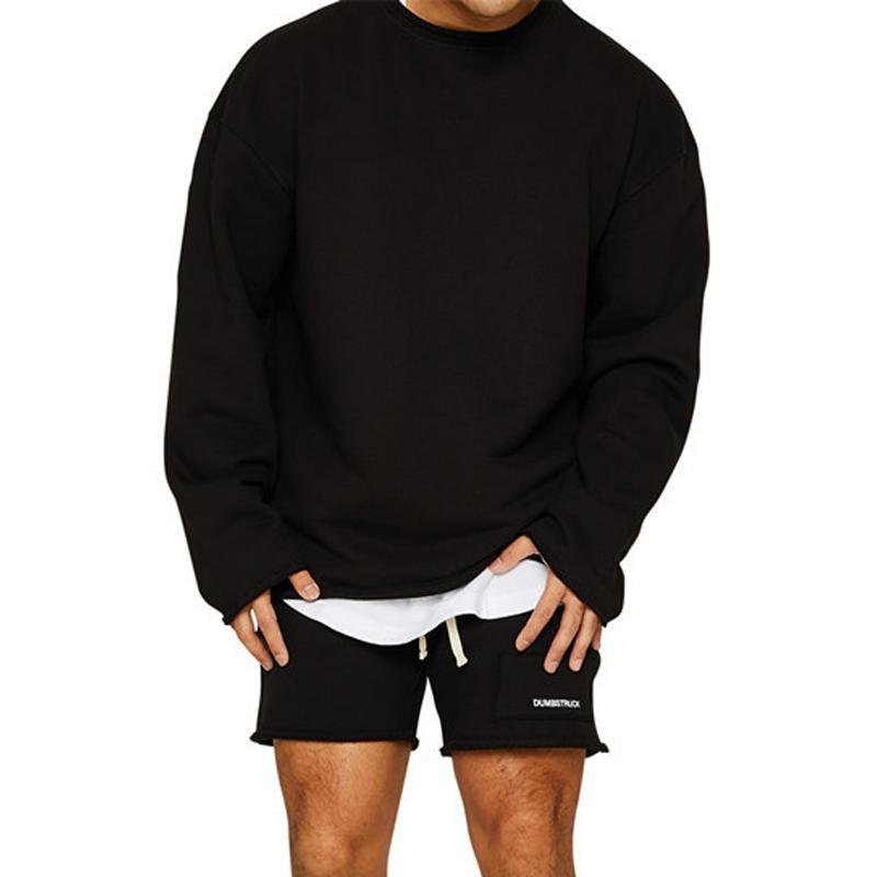 Wyrric | Casual effen sweatshirt en korte broek voor heren – Losse pasvorm, omgeslagen manchetten