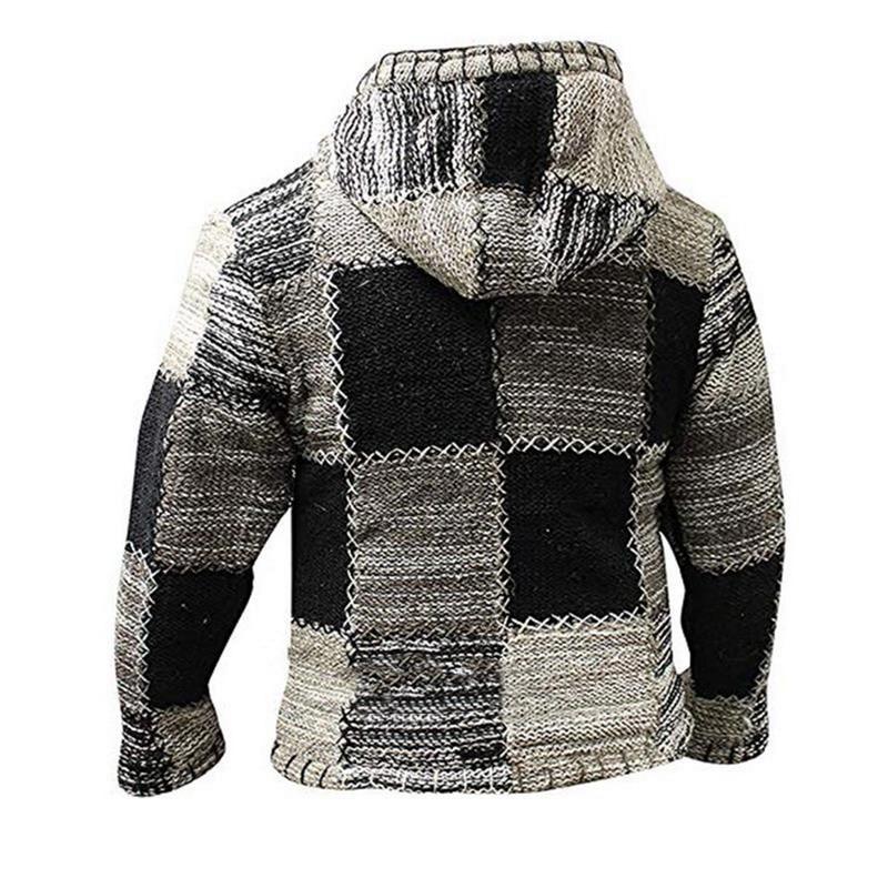 Yvaren | Patchwork hoodiejack voor heren met distressed look – Casual slim fit streetwear