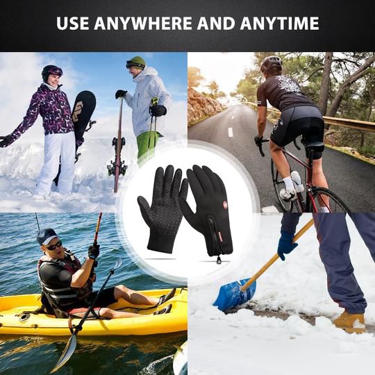 WarmGrip | Gants thermiques d'hiver unisexes – compatibles avec les écrans tactiles, coupe-vent et imperméables