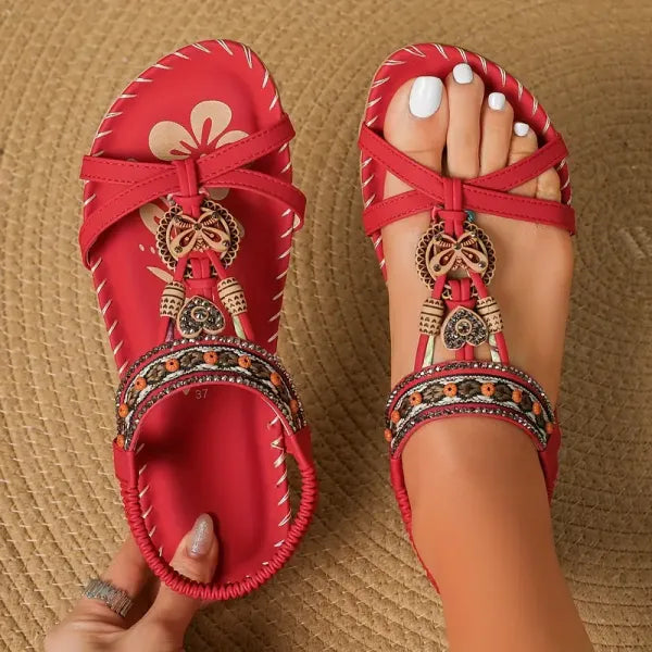 GypsyStep | Orthopedische comfortabele sandalen voor dames – Boho leren instapsandalen