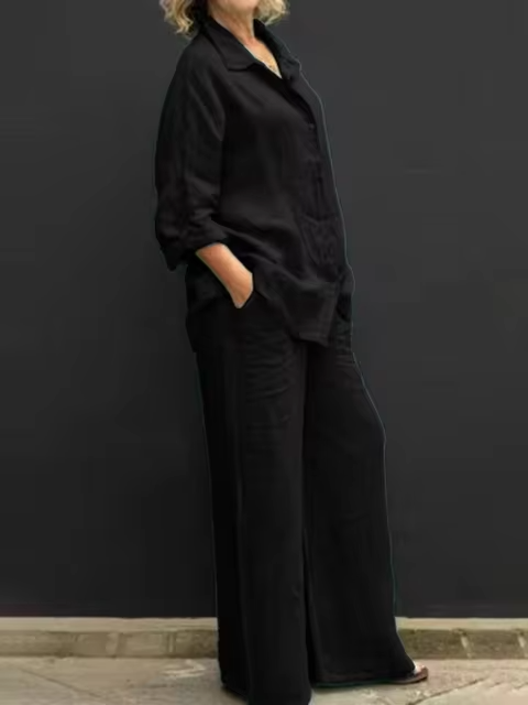 Felyn | Casual linnen set – Vintage zomerse outfit voor dames met losse pasvorm