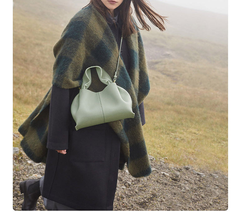 Solvia | Vintage zachte leren kleine draagtas, handtas, lichtgewicht handtas voor dagelijks gebruik