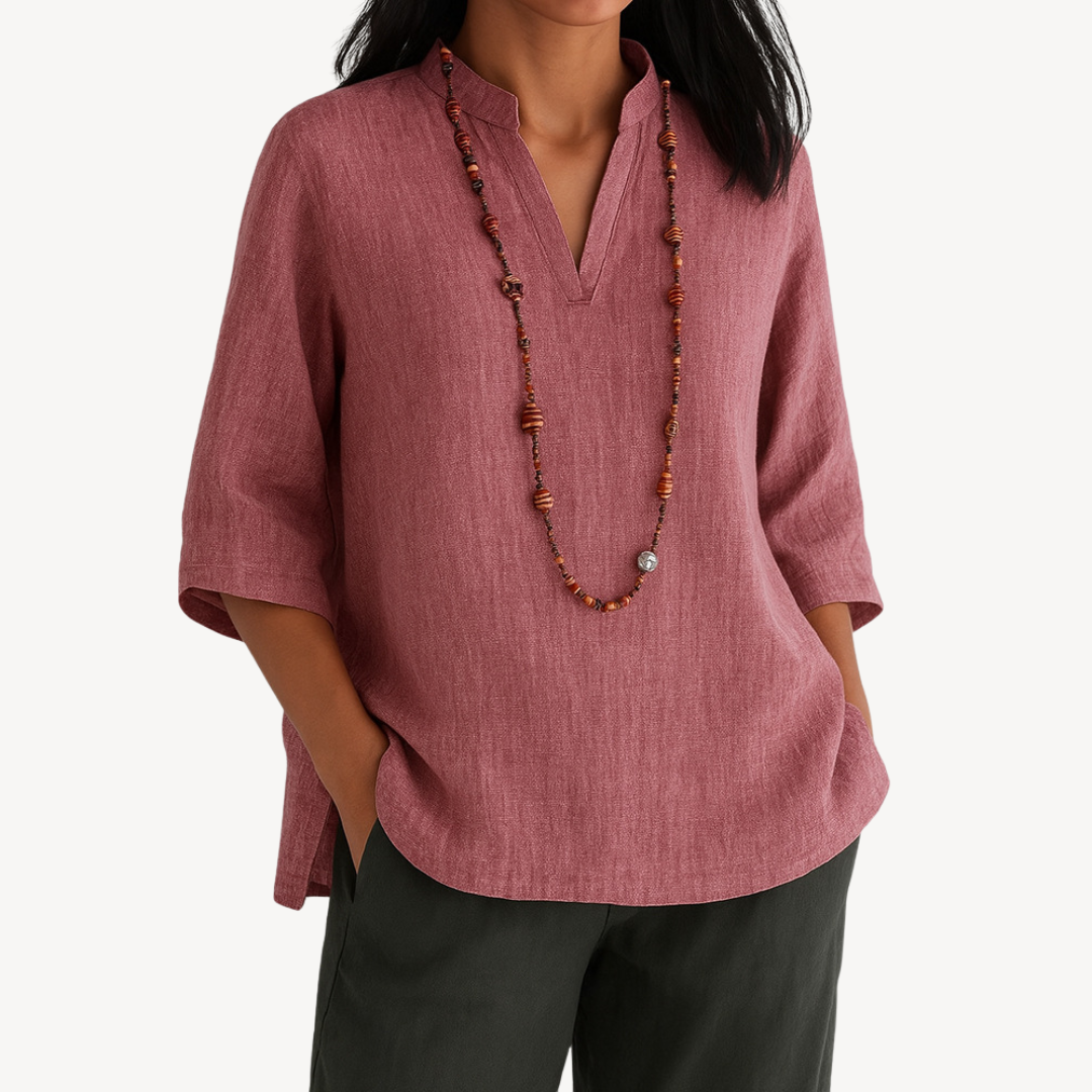 Quinelle | Casual linnen blouse voor dames – Lichtgewicht zomertop met relaxte pasvorm