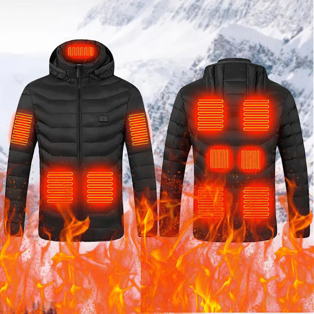 HeatCore | Veste chauffante unisexe – Veste d'hiver électrique rechargeable par USB avec chauffage réglable