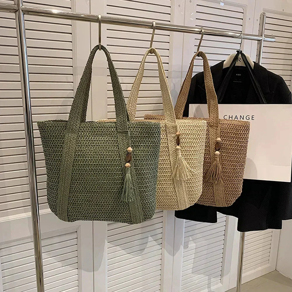 Saen | Zomerhandtas voor dames – Casual, lichtgewicht schoudertas voor op het strand
